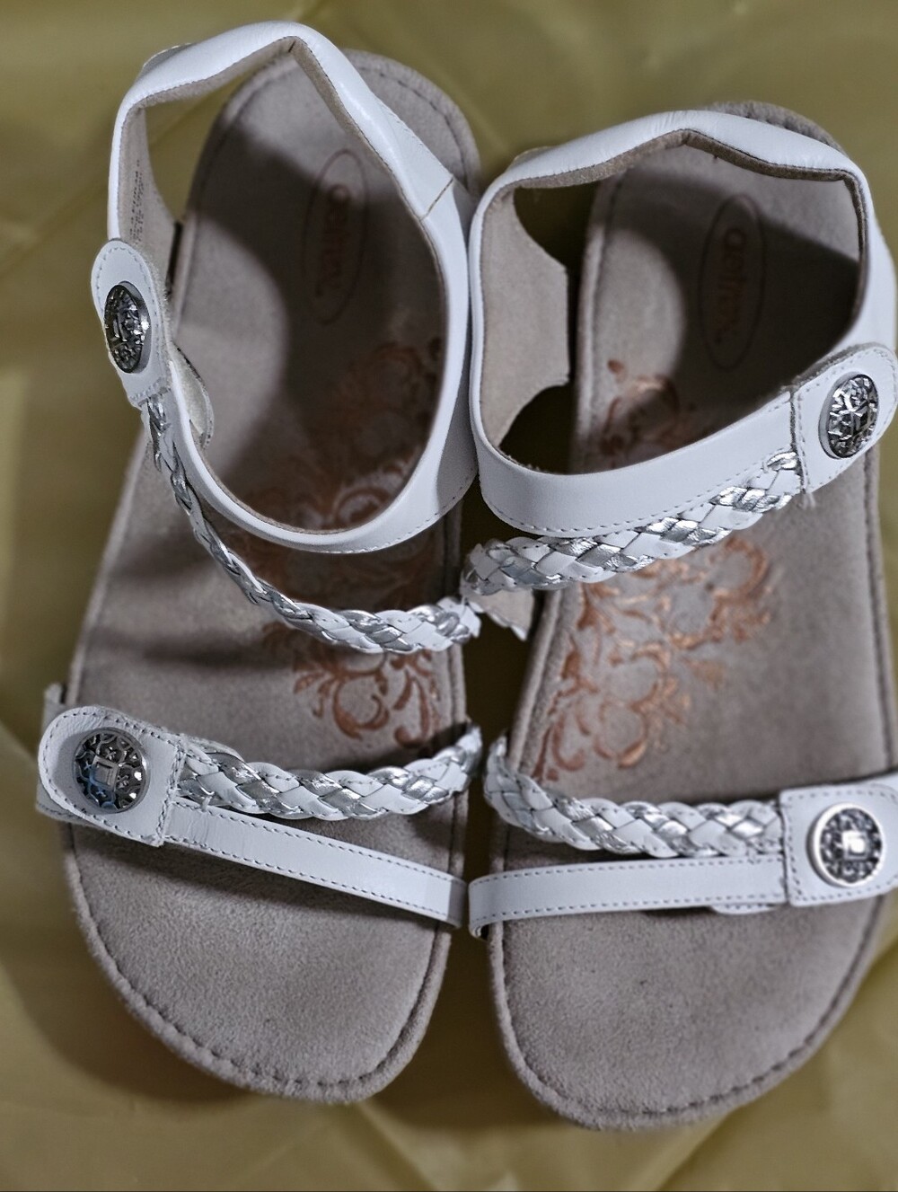 Aetrex Jillian Quarter Strap Sandals - Sz 8 - White